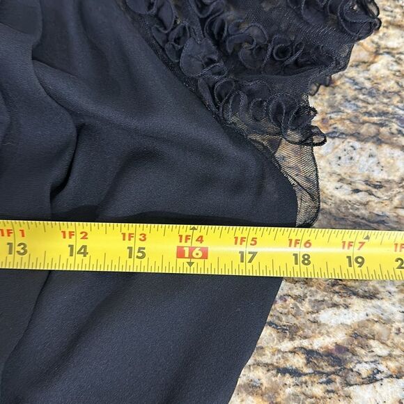 Rena Lange Black Lace Short Sleeve Button Closure Dress Size M - Picture 7 of 10